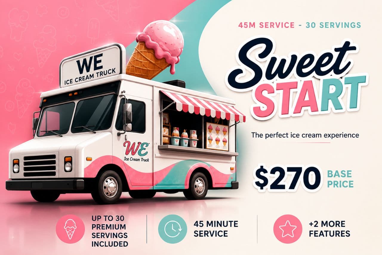 Rent our Sweet Start for your event in MA Sweet Start - Ice cream truck rental and catering package in Massachusetts